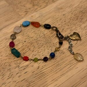 Ladli gold Metal Gemstone Multicolor Beaded Charm Bracelet - Women Jewelry